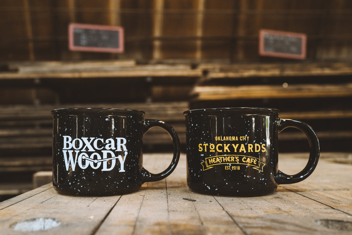 Boxcar Woody Heather's Cafe 13 oz Campfire Mug Boxcar Woody