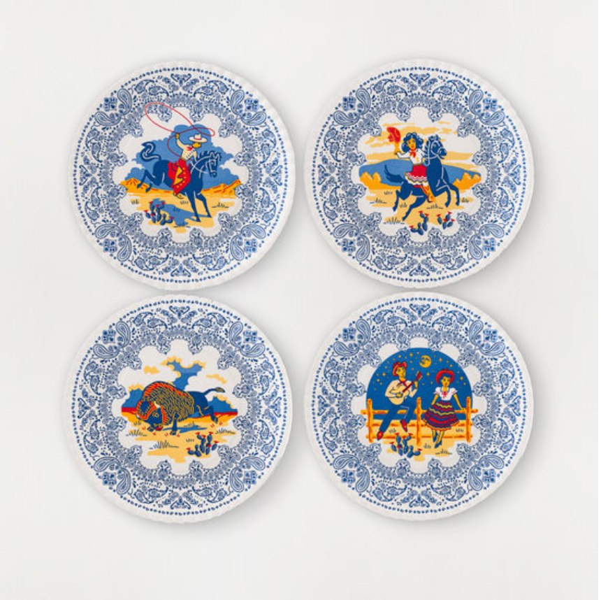 Melamine Southwest Plates (Set of 4) – Boxcar Woody Stockyards City